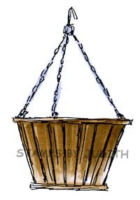 R-72 Lg. Wooden Hanging Basket
